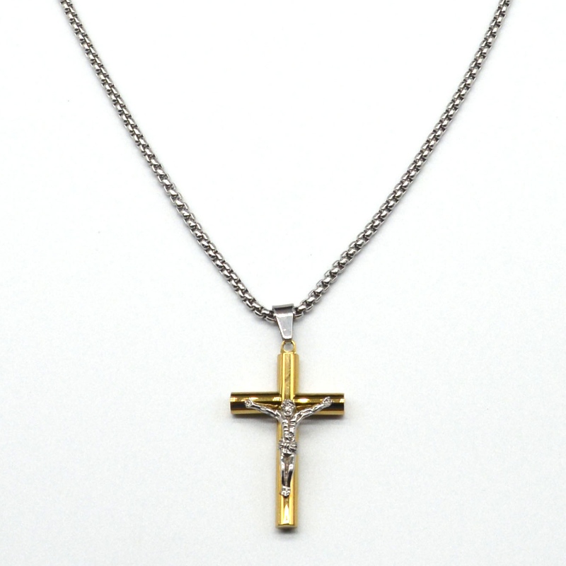 Stainless steel cross Jesus Pendant Necklace rfbnck1098