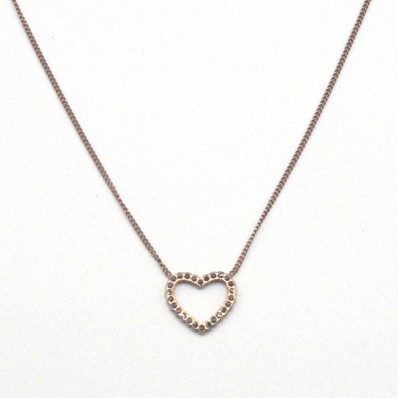 Stainless steel heart-shaped clay stone pendant necklace rfbnck1567