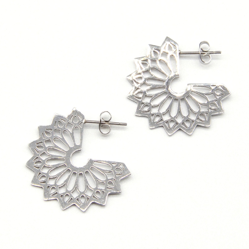 Stainless steel hollow earrings and studs rfber0056