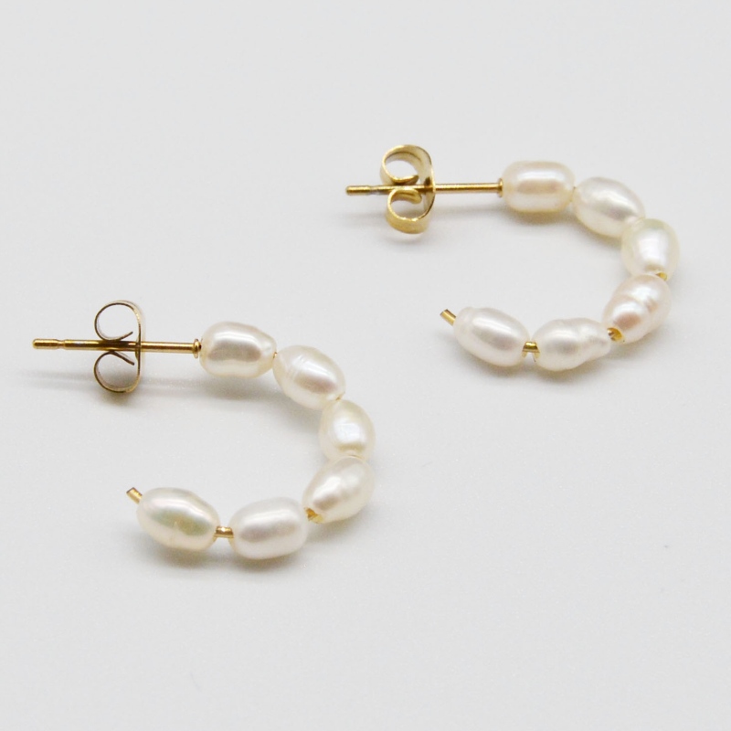 Stainless Steel Pearl earrings, fashion jewelry, fashion jewelry, Pearl Jewelry rfbear0066