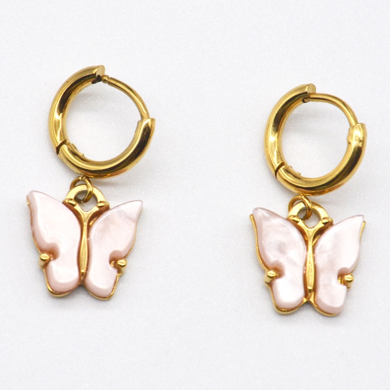 Female butterfly earrings, colorful butterfly jewelry, female gilded dangling earrings, womens holiday gifts China Ruifanbao jewelry processing factory