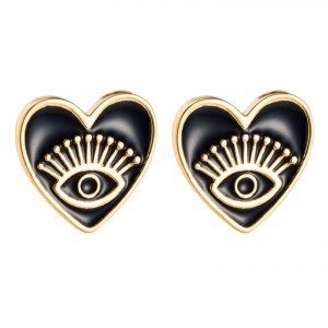 Amazon cross-border Wish earrings female European and American fashion jewelry angel eyes earrings copper ins heart-shaped earrings