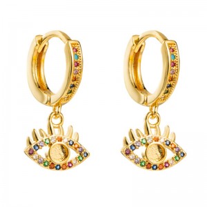 ins fashion earrings cross-border sources of personalized earrings female brass real gold plated pendant earrings Devil's eye earrings